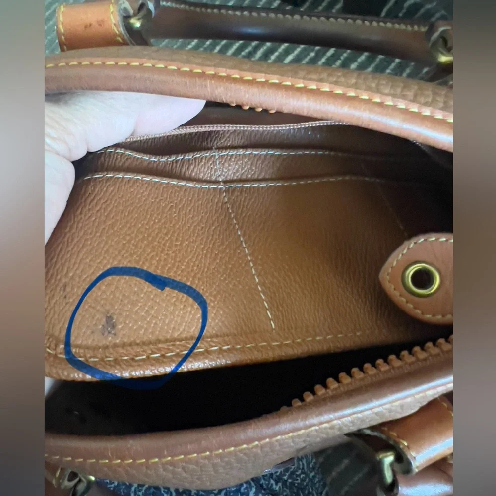 Dooney & Bourke Brown Pebbled Leather Satchel